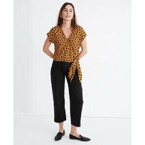 Madewell Sash-Tie Wrap Top in Painted Spots Small